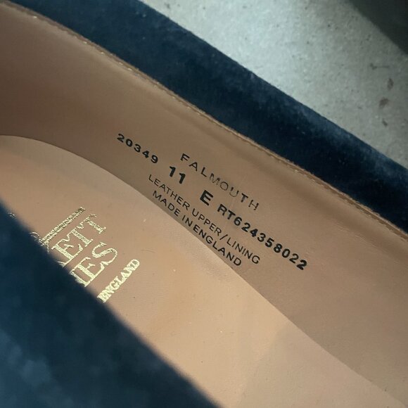 NEW Crockett & Jones Men's Blue Suede Falmouth Shoes-Sz. 12 US (11 UK) - Picture 4 of 11